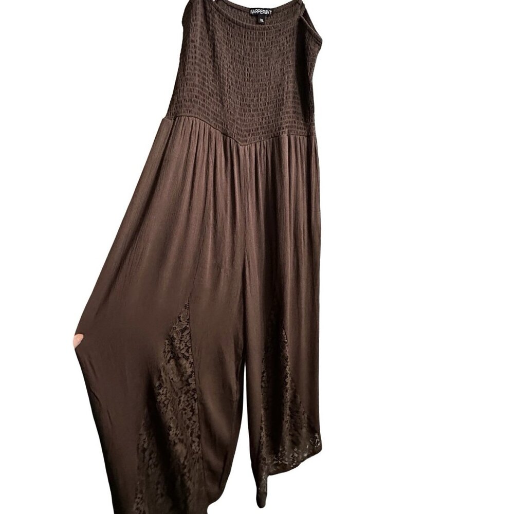 Harper & Ivy Chocolate Brown Jumpsuit - XL - Picture 2 of 4